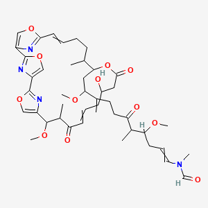 molecular formula C44H60N4O12 B1211216 N-[11-(16-羟基-10-甲氧基-11,21-二甲基-12,18-二氧代-3,7,19,27-四氧杂-29,30,31-三氮杂四环[24.2.1.12,5.16,9]三十一烷-1(28),2(31),4,6(30),8,13,24,26(29)-八烯-20-基)-4,10-二甲氧基-5,9-二甲基-6-氧代十一烯-1-基]-N-甲基甲酰胺 