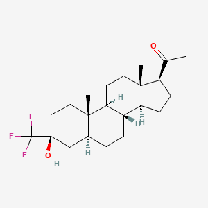 B1211233 Pregnan-20-one, 3-hydroxy-3-(trifluoromethyl)-, (3alpha,5alpha)- CAS No. 177080-77-2