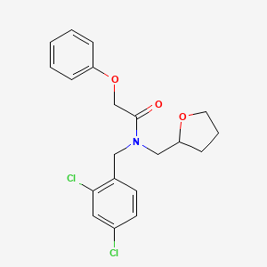 molecular formula C20H21Cl2NO3 B12112363 N-(2,4-dichlorobenzyl)-2-phenoxy-N-(tetrahydrofuran-2-ylmethyl)acetamide 