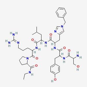 1-[2-[[2-[[2-[[2-[(2-amino-3-hydroxypropanoyl)amino]-3-(4-hydroxyphenyl)propanoyl]amino]-3-(1-benzylimidazol-4-yl)propanoyl]amino]-4-methylpentanoyl]amino]-5-(diaminomethylideneamino)pentanoyl]-N-ethylpyrrolidine-2-carboxamide