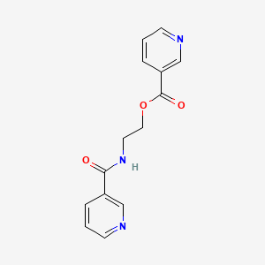 molecular formula C14H13N3O3 B1211252 2-(吡啶-3-羰基氨基)乙基吡啶-3-羧酸酯 CAS No. 34104-46-6