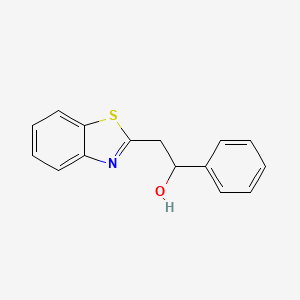 molecular formula C15H13NOS B12112524 2-(1,3-Benzothiazol-2-yl)-1-phenylethan-1-ol 