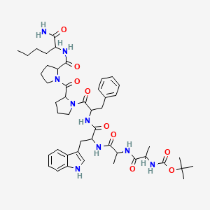 molecular formula C47H65N9O9 B12112535 Boc-DL-Ala-DL-Ala-DL-Trp-DL-Phe-DL-Pro-DL-Pro-DL-Nle-NH2 