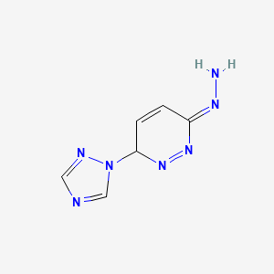 molecular formula C6H7N7 B12112554 (E)-[3-(1,2,4-triazol-1-yl)-3H-pyridazin-6-ylidene]hydrazine 