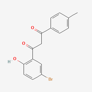 molecular formula C16H13BrO3 B12112612 1-(5-Bromo-2-hydroxyphenyl)-3-(4-methylphenyl)propane-1,3-dione CAS No. 88952-46-9