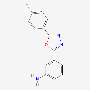 molecular formula C14H10FN3O B12112750 3-(5-(4-Fluorophenyl)-1,3,4-oxadiazol-2-yl)aniline 