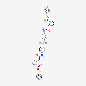 molecular formula C42H44N4O6 B12112780 benzyl 2-[2-oxo-2-[4-[(E)-2-[4-[[2-(1-phenylmethoxycarbonylpyrrolidin-2-yl)acetyl]amino]phenyl]ethenyl]anilino]ethyl]pyrrolidine-1-carboxylate 