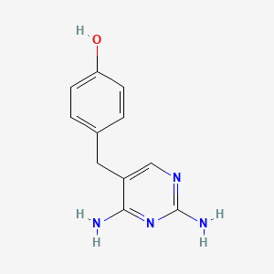 molecular formula C11H12N4O B12112784 Phenol, 4-[(2,4-diamino-5-pyrimidinyl)methyl]- CAS No. 30077-67-9