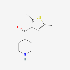 molecular formula C12H17NOS B12112799 Methanone, (2,5-dimethyl-3-thienyl)-4-piperidinyl- CAS No. 1152592-26-1