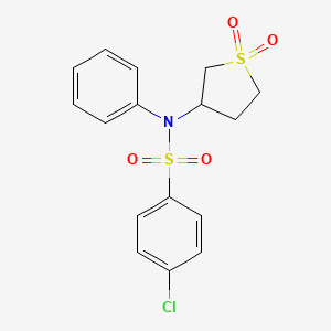 3-{[(4-Chlorophenyl)sulfonyl]phenylamino}thiolane-1,1-dione