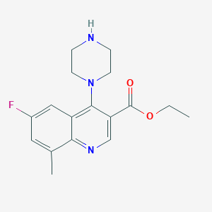 Ethyl 6-fluoro-8-methyl-4-(piperazin-1-yl)quinoline-3-carboxylate