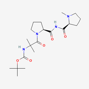 molecular formula C20H34N4O5 B1211293 tert-Butyloxycarbonyl-2-aminoisobutyryl-prolyl-prolyl-methylamide CAS No. 84902-97-6