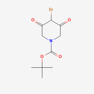 molecular formula C10H14BrNO4 B12112959 Tert-butyl 4-bromo-3,5-dioxopiperidine-1-carboxylate 