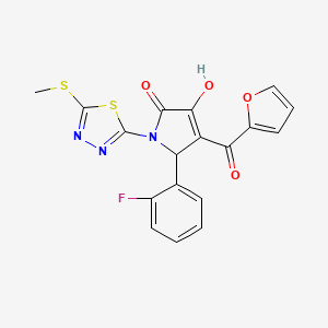 5-(2-fluorophenyl)-4-(furan-2-ylcarbonyl)-3-hydroxy-1-[5-(methylsulfanyl)-1,3,4-thiadiazol-2-yl]-1,5-dihydro-2H-pyrrol-2-one