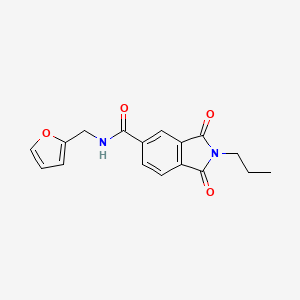 molecular formula C17H16N2O4 B1211303 N-(2-呋喃甲基)-1,3-二氧代-2-丙基-5-异吲哚甲酰胺 