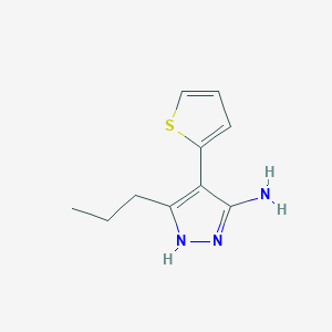 molecular formula C10H13N3S B12113044 3-propyl-4-(thiophen-2-yl)-1H-pyrazol-5-amine 