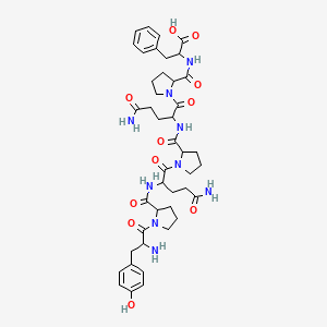 molecular formula C43H57N9O11 B12113065 H-DL-Tyr-DL-Pro-DL-Gln-DL-Pro-DL-Gln-DL-Pro-DL-Phe-OH 