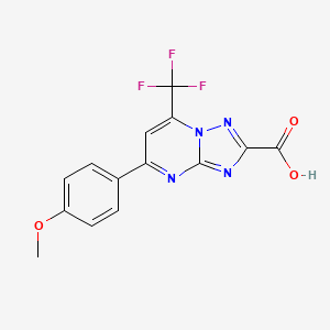 molecular formula C14H9F3N4O3 B1211311 5-(4-甲氧基苯基)-7-(三氟甲基)-[1,2,4]三唑并[1,5-a]嘧啶-2-羧酸 