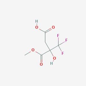 molecular formula C6H7F3O5 B12113190 Butanedioicacid,2-hydroxy-2-(trifluoromethyl)-,1-methylester 