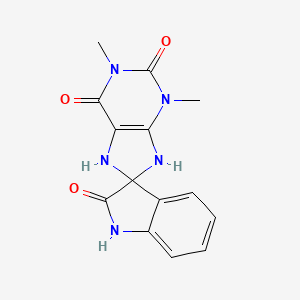molecular formula C14H13N5O3 B1211322 1',3'-二甲基-7',9'-二氢螺[吲哚-3,8'-嘌呤]-2,2',6'(1h,1'h,3'h)-三酮 CAS No. 21943-52-2