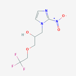 molecular formula C8H10F3N3O4 B1211326 2-硝基-α-[(2,2,2-三氟乙氧基)甲基]-咪唑-1-乙醇 CAS No. 21787-91-7