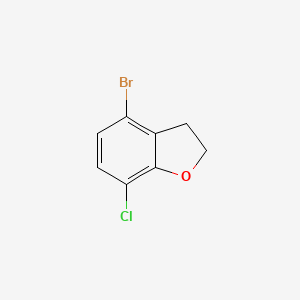 molecular formula C8H6BrClO B12113268 4-Bromo-7-chloro-2,3-dihydrobenzofuran 