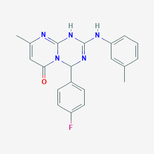 4-(4-fluorophenyl)-8-methyl-2-[(3-methylphenyl)amino]-1,4-dihydro-6H-pyrimido[1,2-a][1,3,5]triazin-6-one