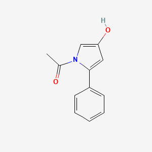 molecular formula C12H11NO2 B12113326 1-(4-Hydroxy-2-phenylpyrrol-1-yl)ethanone 