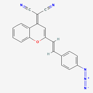 molecular formula C20H11N5O B12113393 (E)-2-(2-(4-azidostyryl)-4H-chromen-4-ylidene)malononitrile 