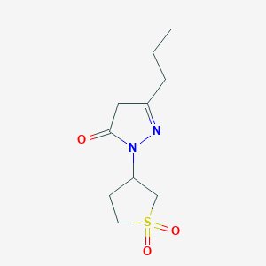 molecular formula C10H16N2O3S B12113481 3H-Pyrazol-3-one, 2,4-dihydro-5-propyl-2-(tetrahydro-1,1-dioxido-3-thienyl)- CAS No. 1152534-37-6