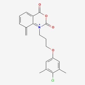 molecular formula C20H19ClNO4+ B12113511 1-[3-(4-Chloro-3,5-dimethylphenoxy)propyl]-8-methylidene-3,1-benzoxazin-1-ium-2,4-dione 