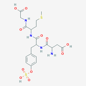 Glycine, N-[N-(N-L-a-aspartyl-L-tyrosyl)-L-methionyl]-, hydrogen sulfate(ester)