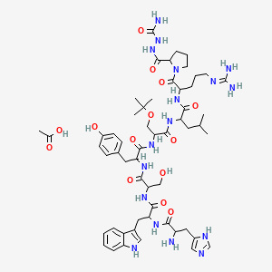 molecular formula C56H83N17O14 B12113537 H-DL-His-DL-Trp-DL-Ser-DL-Tyr-DL-Ser(tBu)-DL-Leu-DL-Arg-DL-Pro-NHNHCONH2.CH3CO2H 