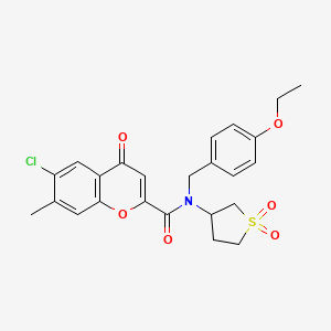 6-chloro-N-(1,1-dioxidotetrahydrothiophen-3-yl)-N-(4-ethoxybenzyl)-7-methyl-4-oxo-4H-chromene-2-carboxamide