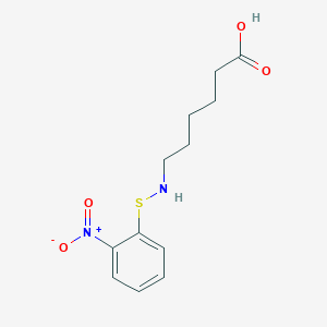 molecular formula C12H16N2O4S B12113702 Hexanoic acid, 6-[[(2-nitrophenyl)thio]amino]- CAS No. 52208-12-5