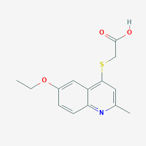 molecular formula C14H15NO3S B12113732 [(6-Ethoxy-2-methylquinolin-4-yl)sulfanyl]acetic acid 