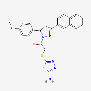 2-[(5-amino-1,3,4-thiadiazol-2-yl)sulfanyl]-1-[5-(4-methoxyphenyl)-3-(naphthalen-2-yl)-4,5-dihydro-1H-pyrazol-1-yl]ethan-1-one