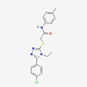 2-{[5-(4-chlorophenyl)-4-ethyl-4H-1,2,4-triazol-3-yl]sulfanyl}-N-(4-methylphenyl)acetamide