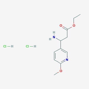 molecular formula C11H18Cl2N2O3 B12113776 Ethyl 3-amino-3-(6-methoxypyridin-3-yl)propanoate;dihydrochloride 