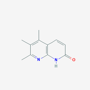 molecular formula C11H12N2O B12113786 1,8-Naphthyridin-2(1H)-one, 5,6,7-trimethyl- 