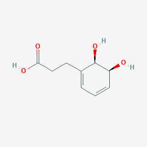 molecular formula C9H12O4 B1211391 3-[(5S,6R)-5,6-dihydroxycyclohexa-1,3-dienyl]propanoic acid 