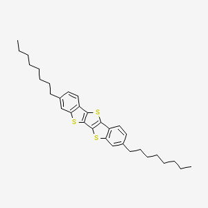 molecular formula C32H40S3 B12113926 6,16-dioctyl-3,11,19-trithiapentacyclo[10.7.0.02,10.04,9.013,18]nonadeca-1(12),2(10),4(9),5,7,13(18),14,16-octaene 