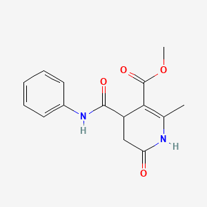 molecular formula C15H16N2O4 B12113944 Methyl 6-hydroxy-2-methyl-4-(phenylcarbamoyl)-4,5-dihydropyridine-3-carboxylate 