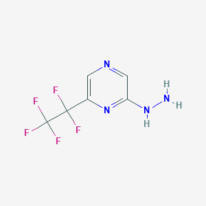 molecular formula C6H5F5N4 B12113947 2-Hydrazinyl-6-(perfluoroethyl)pyrazine 