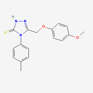 molecular formula C17H17N3O2S B12113983 3H-1,2,4-Triazole-3-thione, 2,4-dihydro-5-((4-methoxyphenoxy)methyl)-4-(4-methylphenyl)- CAS No. 107951-98-4