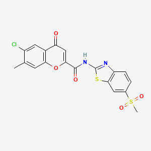 6-chloro-7-methyl-N-[6-(methylsulfonyl)-1,3-benzothiazol-2-yl]-4-oxo-4H-chromene-2-carboxamide