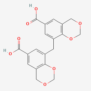 molecular formula C19H16O8 B12114062 8-[(6-carboxy-4H-1,3-benzodioxin-8-yl)methyl]-4H-1,3-benzodioxine-6-carboxylic acid CAS No. 610275-90-6