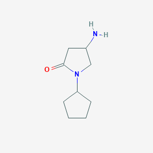 molecular formula C9H16N2O B12114069 4-Amino-1-cyclopentylpyrrolidin-2-one 