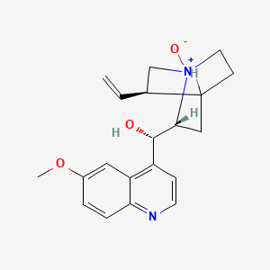 molecular formula C20H24N2O3 B1211409 (S)-[(2R,5R)-5-ethenyl-1-oxido-1-azoniabicyclo[2.2.2]octan-2-yl]-(6-methoxyquinolin-4-yl)methanol 