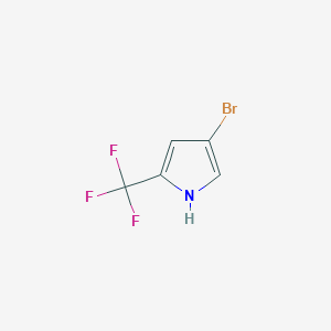 molecular formula C5H3BrF3N B12114107 4-bromo-2-(trifluoromethyl)-1H-pyrrole 